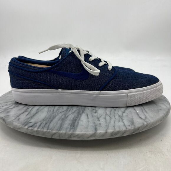Nike Stefan Janowski Sneakers Mens 10 Blue Denim Canvas Low Top Skater Shoes - Picture 2 of 11